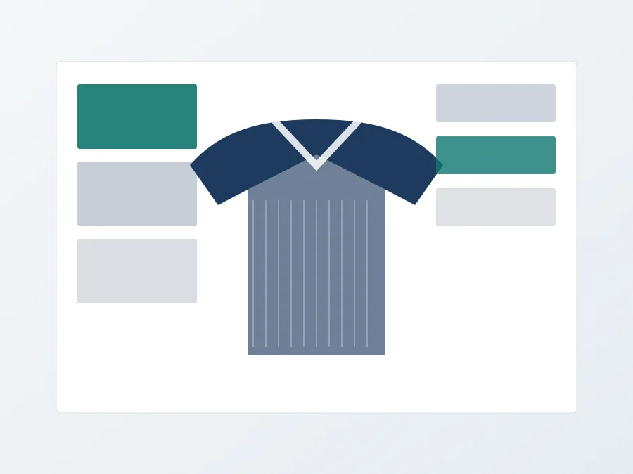 Folded custom polo shirt with collar, placket and fabric texture